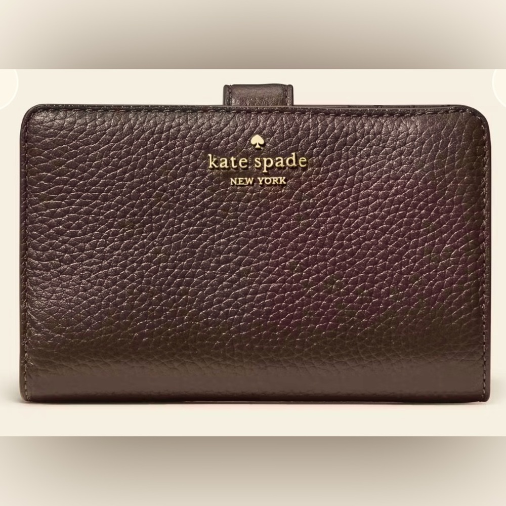 Kate Spade Dark Brown Pebble Leather Lena Wallet